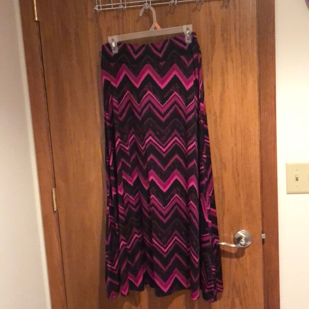 Black and Pink Maxi Skirt
